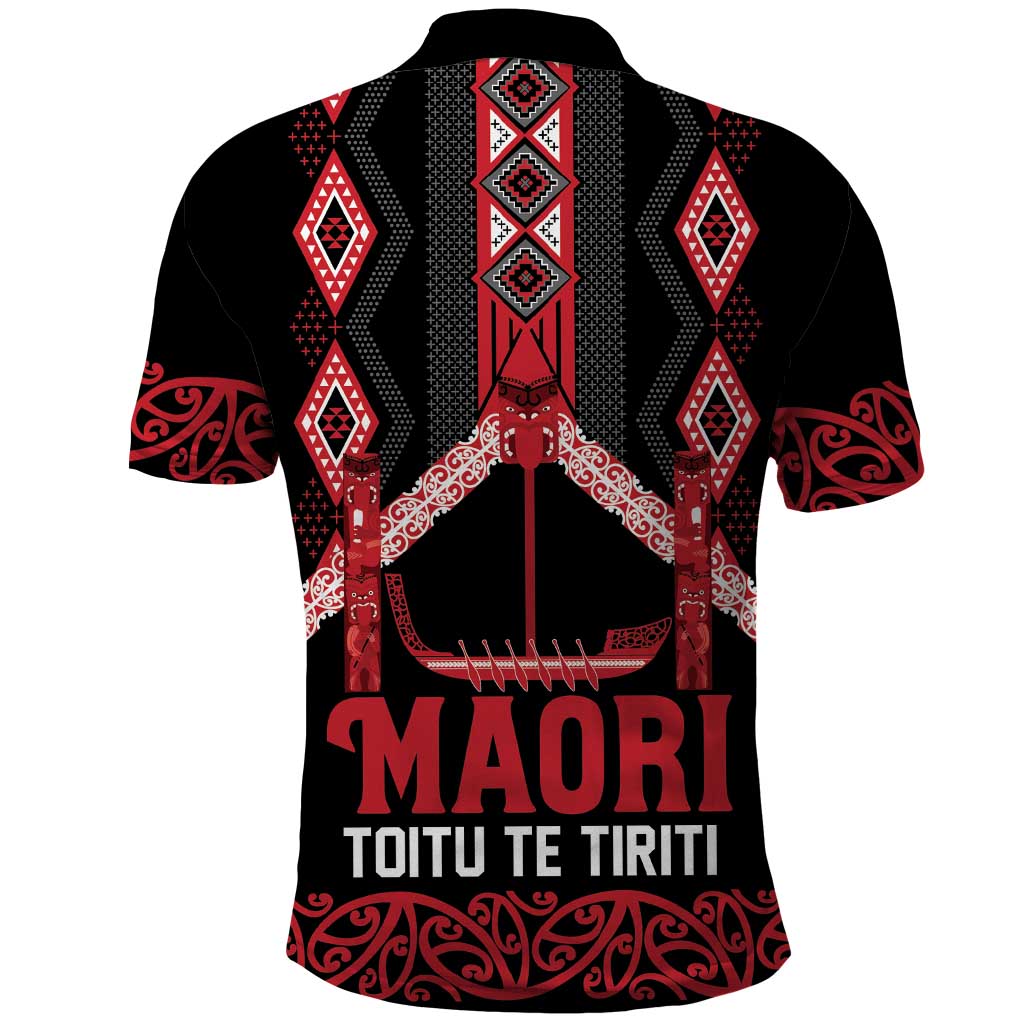 Toitu Te Tiriti Waitangi Polo Shirt Black Wharenui House - Aussie Hoodie