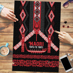 Toitu Te Tiriti Waitangi Puzzle Black Wharenui House - Aussie Hoodie