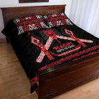 Toitu Te Tiriti Waitangi Quilt Bed Set Black Wharenui House - Aussie Hoodie
