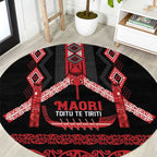 Toitu Te Tiriti Waitangi Round Carpet Black Wharenui House - Aussie Hoodie