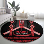 Toitu Te Tiriti Waitangi Round Carpet Black Wharenui House - Aussie Hoodie