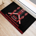Toitu Te Tiriti Waitangi Rubber Doormat Black Wharenui House - Aussie Hoodie
