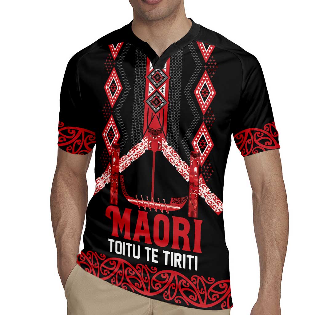 Toitu Te Tiriti Waitangi Rugby Jersey Black Wharenui House - Aussie Hoodie