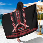 Toitu Te Tiriti Waitangi Sarong Black Wharenui House - Aussie Hoodie