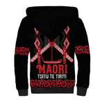Toitu Te Tiriti Waitangi Sherpa Hoodie Black Wharenui House - Aussie Hoodie