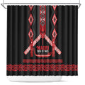 Toitu Te Tiriti Waitangi Shower Curtain Black Wharenui House - Aussie Hoodie