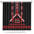 Toitu Te Tiriti Waitangi Shower Curtain Black Wharenui House - Aussie Hoodie