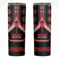 Toitu Te Tiriti Waitangi Skinny Tumbler Black Wharenui House - Aussie Hoodie
