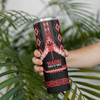 Toitu Te Tiriti Waitangi Skinny Tumbler Black Wharenui House - Aussie Hoodie