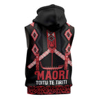 Toitu Te Tiriti Waitangi Sleeveless Hoodie Black Wharenui House - Aussie Hoodie