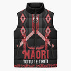 Toitu Te Tiriti Waitangi Sleeveless Puffer Jacket Black Wharenui House - Aussie Hoodie