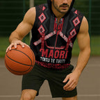 Toitu Te Tiriti Waitangi Sleeveless Zip Hoodie Black Wharenui House - Aussie Hoodie