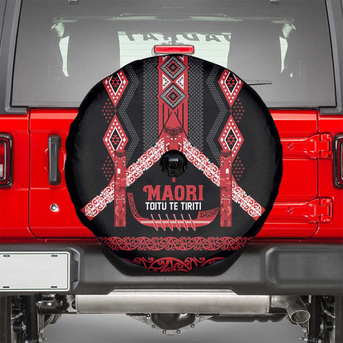 Toitu Te Tiriti Waitangi Spare Tire Cover Black Wharenui House - Aussie Hoodie