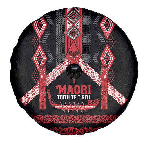 Toitu Te Tiriti Waitangi Spare Tire Cover Black Wharenui House - Aussie Hoodie