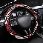 Toitu Te Tiriti Waitangi Steering Wheel Cover Black Wharenui House - Aussie Hoodie