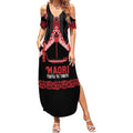 Toitu Te Tiriti Waitangi Summer Maxi Dress Black Wharenui House - Aussie Hoodie