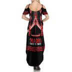 Toitu Te Tiriti Waitangi Summer Maxi Dress Black Wharenui House - Aussie Hoodie