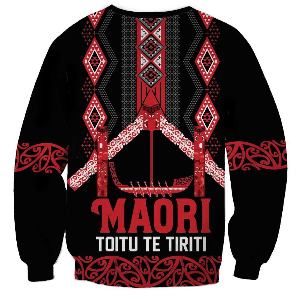 Toitu Te Tiriti Waitangi Sweatshirt Black Wharenui House - Aussie Hoodie