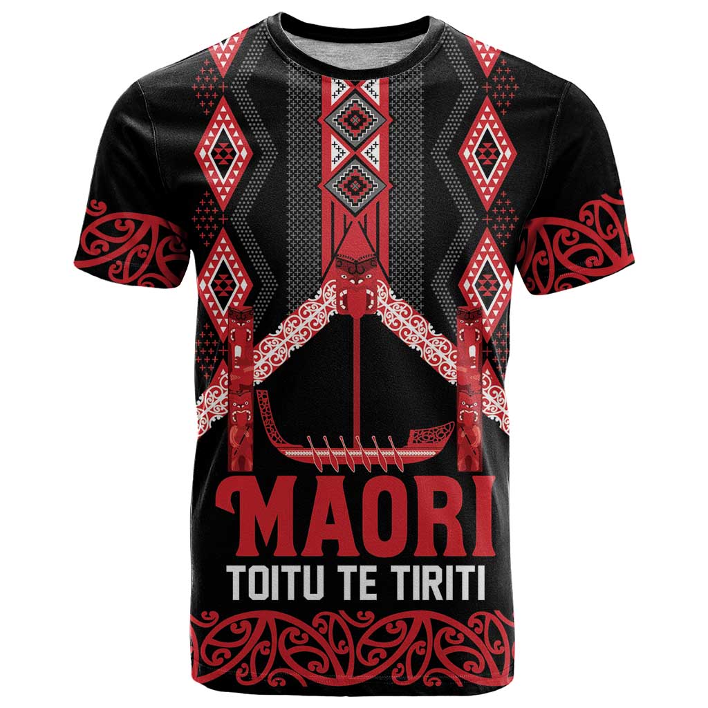 Toitu Te Tiriti Waitangi T Shirt Black Wharenui House - Aussie Hoodie