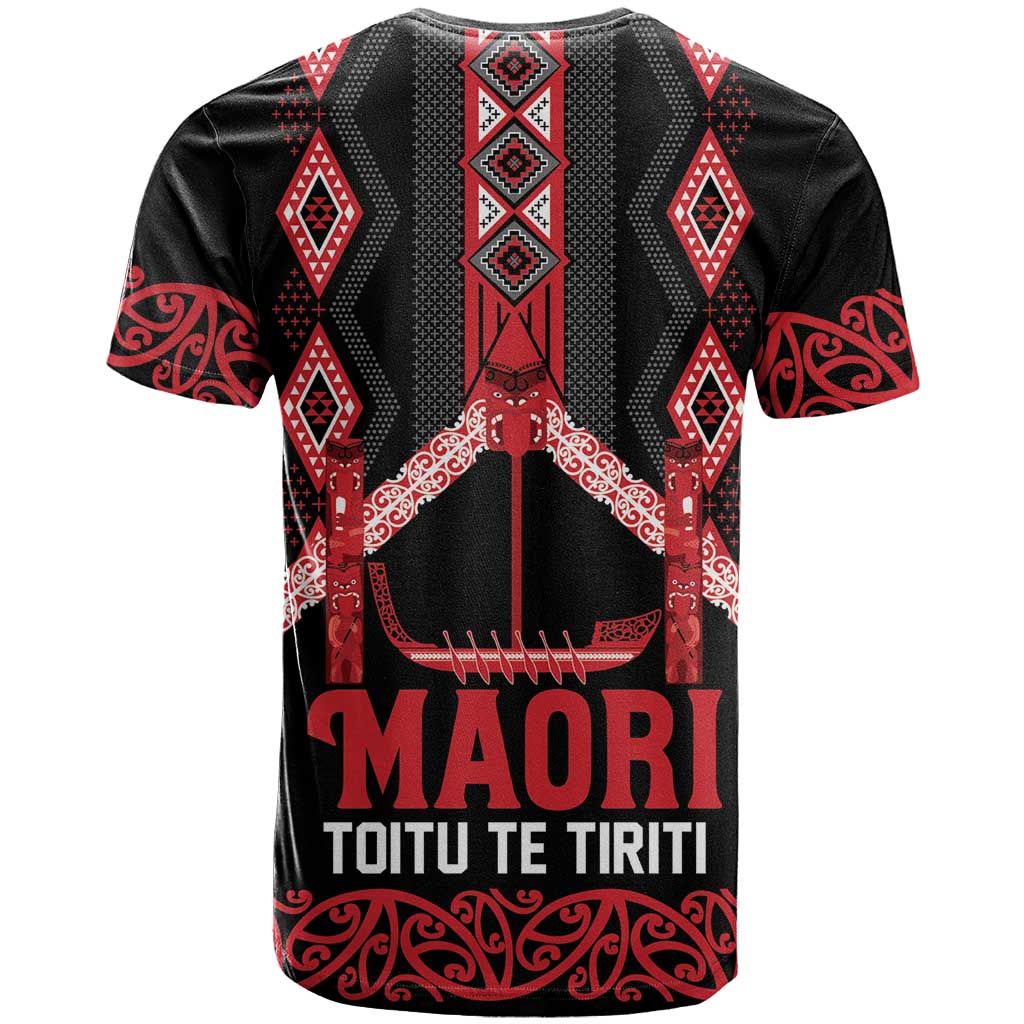 Toitu Te Tiriti Waitangi T Shirt Black Wharenui House - Aussie Hoodie