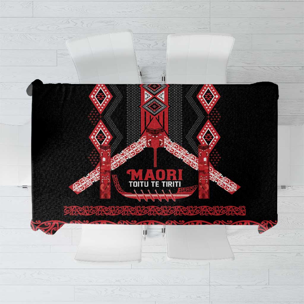 Toitu Te Tiriti Waitangi Tablecloth Black Wharenui House - Aussie Hoodie