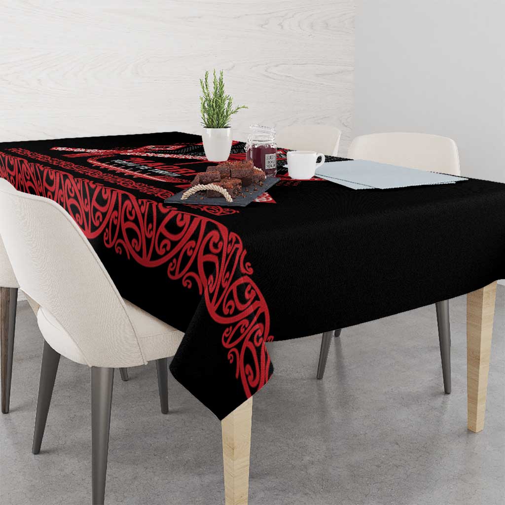Toitu Te Tiriti Waitangi Tablecloth Black Wharenui House - Aussie Hoodie