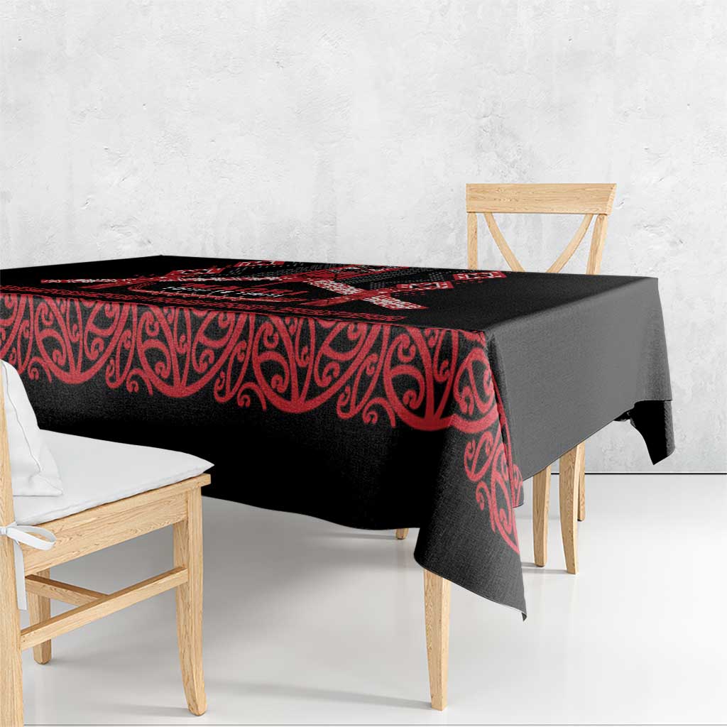 Toitu Te Tiriti Waitangi Tablecloth Black Wharenui House - Aussie Hoodie