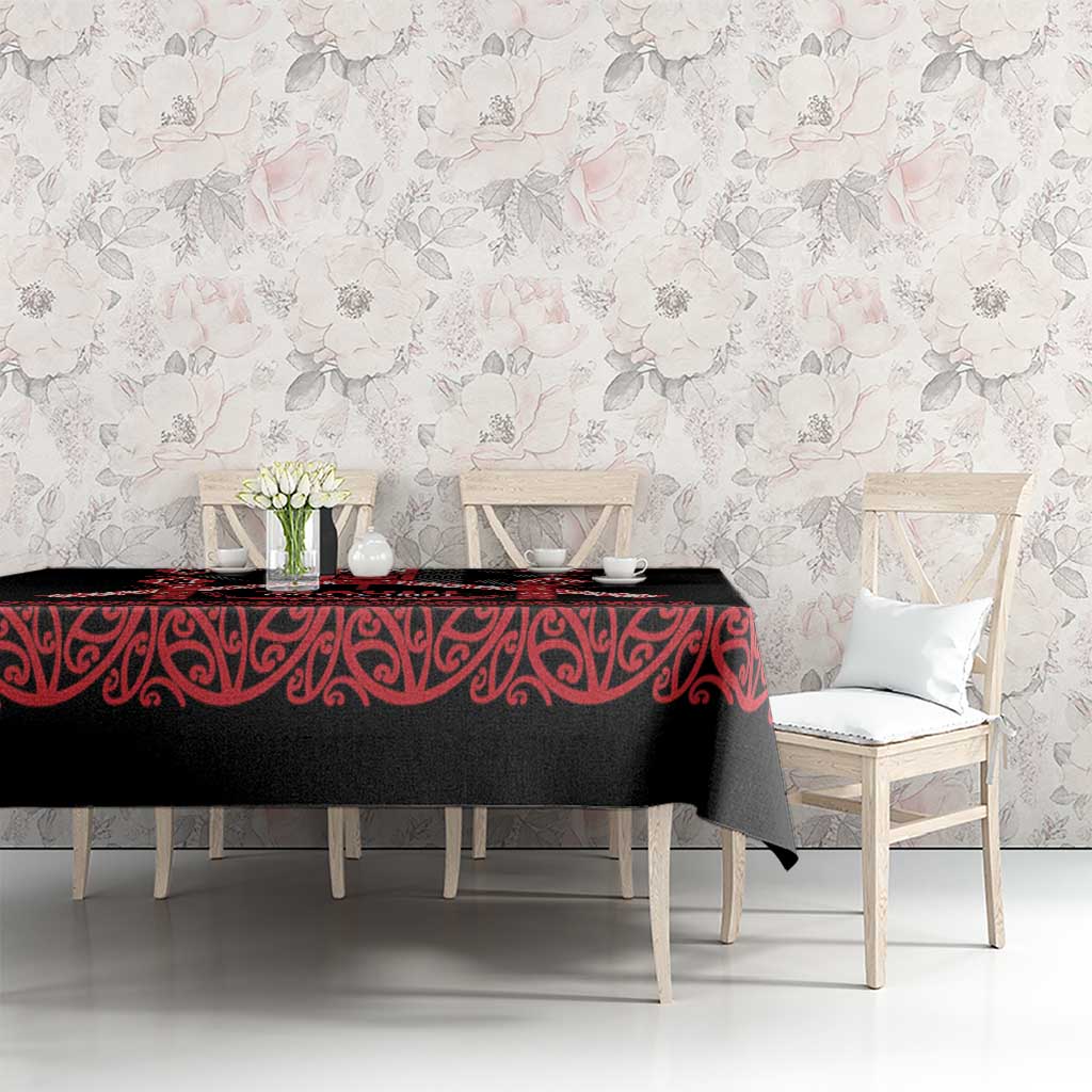 Toitu Te Tiriti Waitangi Tablecloth Black Wharenui House - Aussie Hoodie