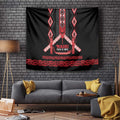 Toitu Te Tiriti Waitangi Tapestry Black Wharenui House - Aussie Hoodie