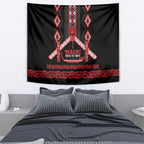 Toitu Te Tiriti Waitangi Tapestry Black Wharenui House - Aussie Hoodie