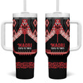 Toitu Te Tiriti Waitangi Tumbler With Handle Black Wharenui House - Aussie Hoodie