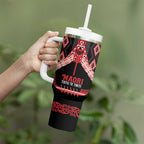 Toitu Te Tiriti Waitangi Tumbler With Handle Black Wharenui House - Aussie Hoodie