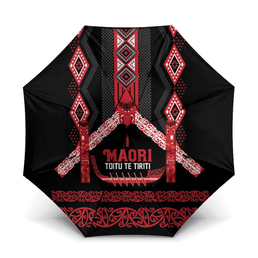 Toitu Te Tiriti Waitangi Umbrella Black Wharenui House - Aussie Hoodie