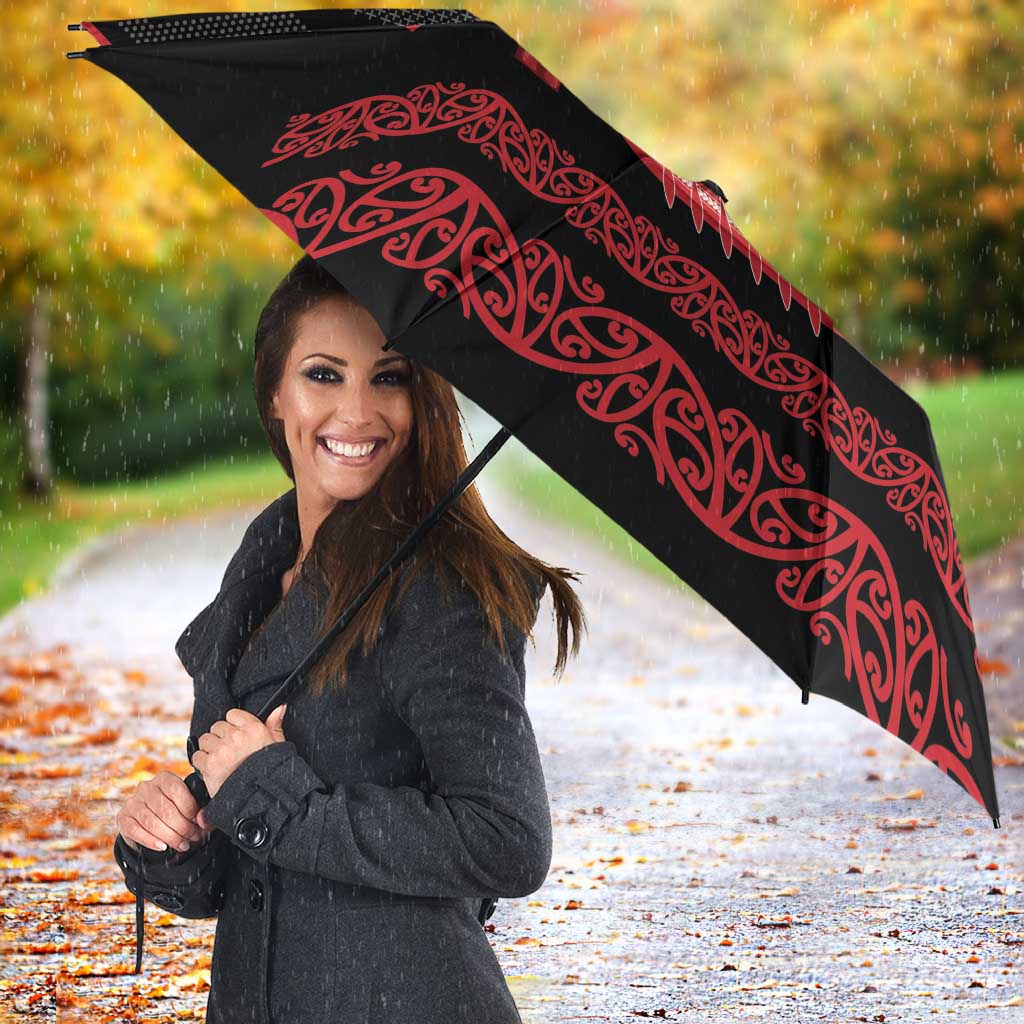 Toitu Te Tiriti Waitangi Umbrella Black Wharenui House - Aussie Hoodie