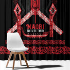 Toitu Te Tiriti Waitangi Window Curtain Black Wharenui House - Aussie Hoodie