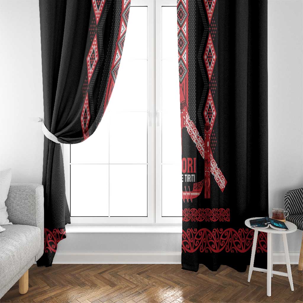 Toitu Te Tiriti Waitangi Window Curtain Black Wharenui House - Aussie Hoodie