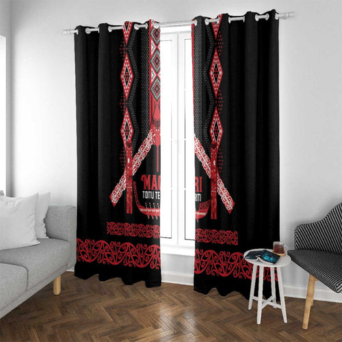 Toitu Te Tiriti Waitangi Window Curtain Black Wharenui House - Aussie Hoodie