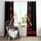 Toitu Te Tiriti Waitangi Window Curtain Black Wharenui House - Aussie Hoodie