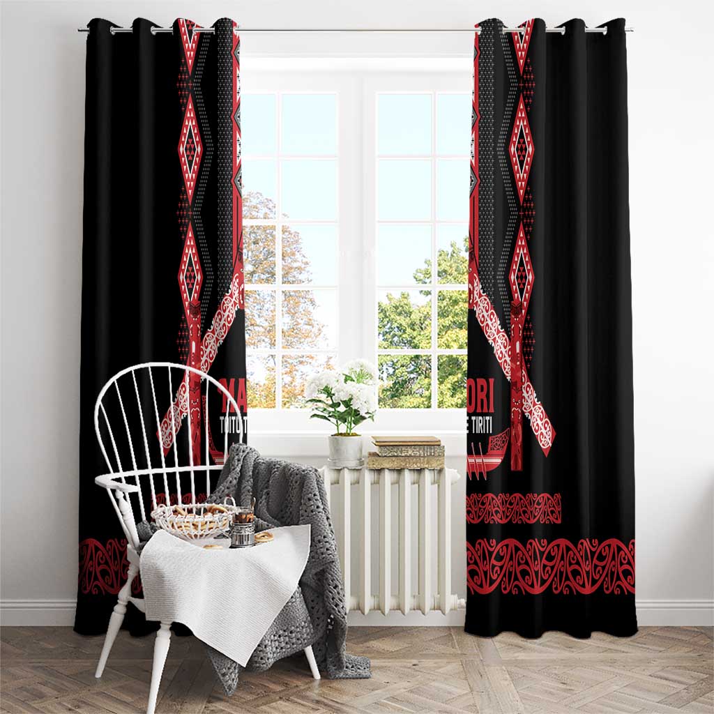 Toitu Te Tiriti Waitangi Window Curtain Black Wharenui House - Aussie Hoodie