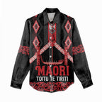 Toitu Te Tiriti Waitangi Women Casual Shirt Black Wharenui House - Aussie Hoodie