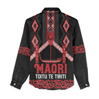 Toitu Te Tiriti Waitangi Women Casual Shirt Black Wharenui House - Aussie Hoodie
