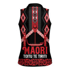 Toitu Te Tiriti Waitangi Women Sleeveless Polo Shirt Black Wharenui House - Aussie Hoodie