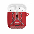Toitu Te Tiriti Waitangi AirPods Case Red Wharenui House - Aussie Hoodie