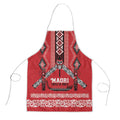 Toitu Te Tiriti Waitangi Apron Red Wharenui House - Aussie Hoodie