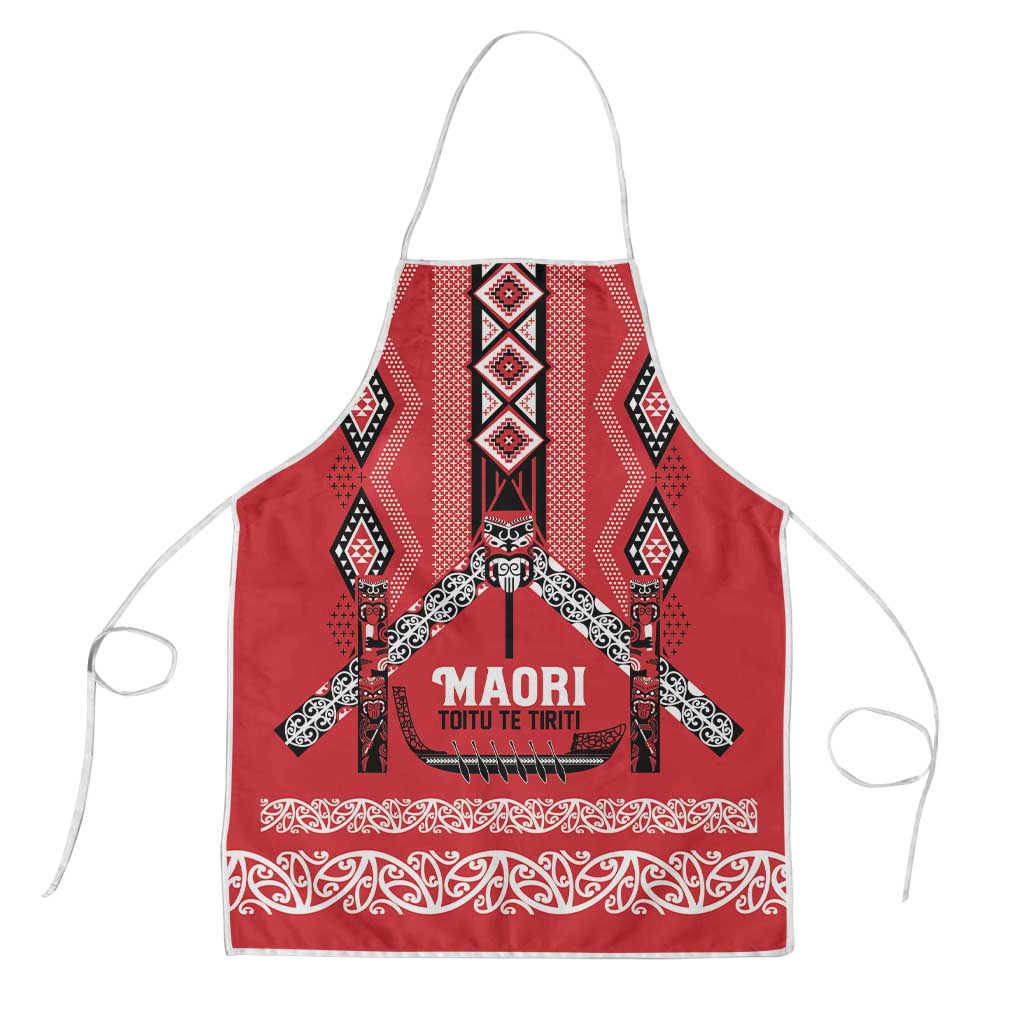 Toitu Te Tiriti Waitangi Apron Red Wharenui House - Aussie Hoodie