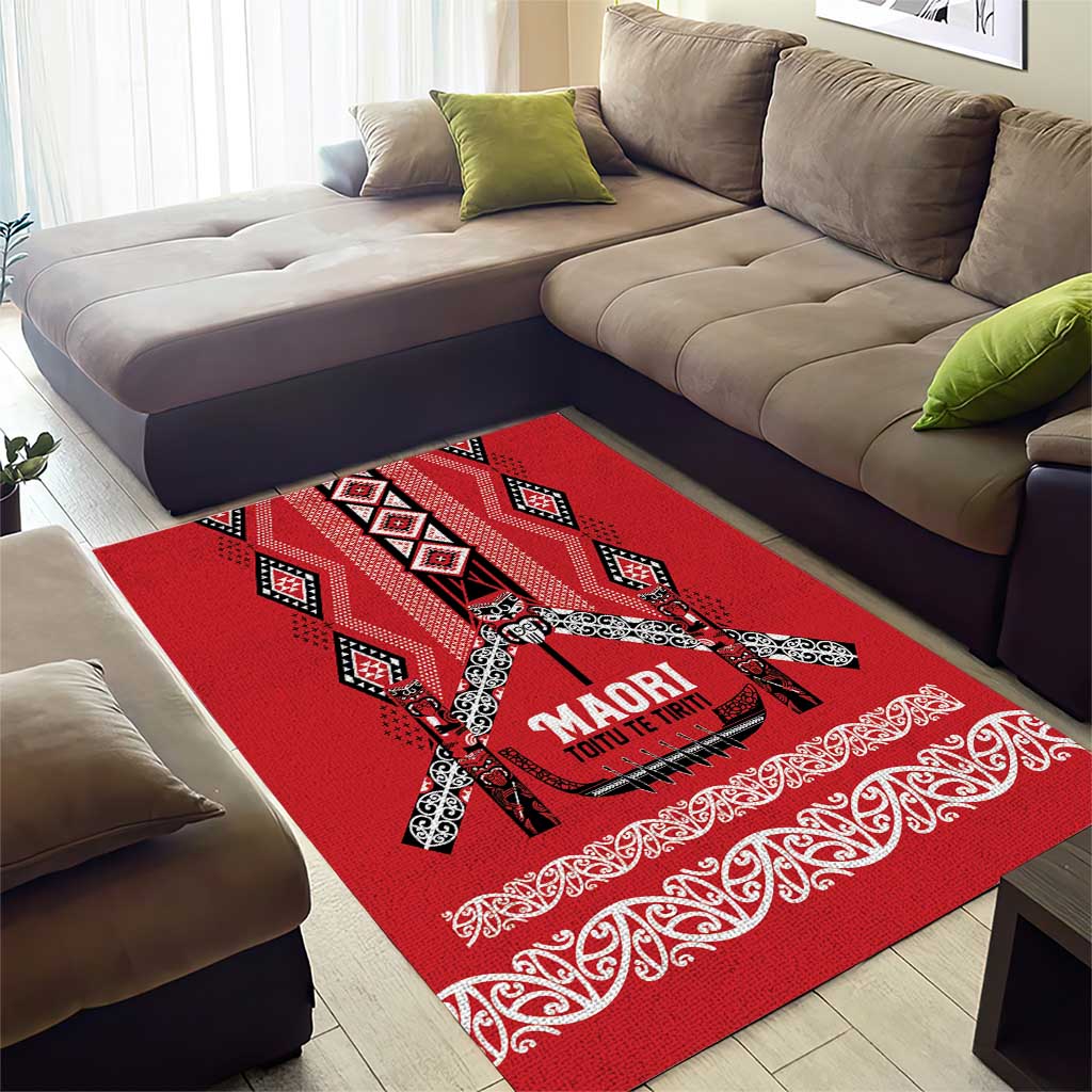 Toitu Te Tiriti Waitangi Area Rug Red Wharenui House - Aussie Hoodie