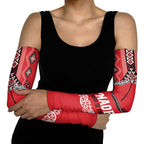 Toitu Te Tiriti Waitangi Arm Sleeves Red Wharenui House - Aussie Hoodie
