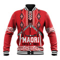 Toitu Te Tiriti Waitangi Baseball Jacket Red Wharenui House - Aussie Hoodie