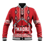 Toitu Te Tiriti Waitangi Baseball Jacket Red Wharenui House - Aussie Hoodie