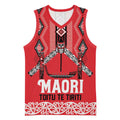 Toitu Te Tiriti Waitangi Basketball Jersey Red Wharenui House - Aussie Hoodie